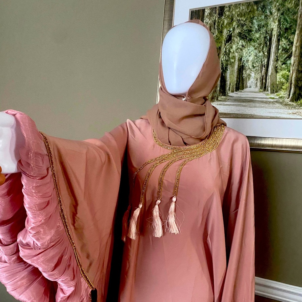 Pink luxury abaya (over garment)